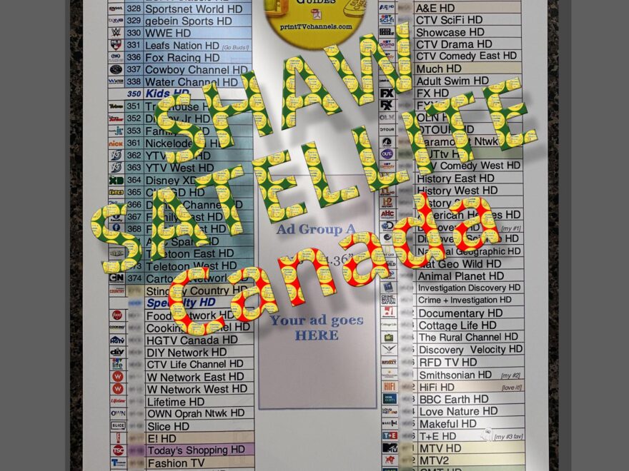 Printable Channel Guide Showing All Stations Available With Shaw Direct TV Satellite Small Fee Covers Costs Of Running This Dedicated Website PrintTVchannels R shaw