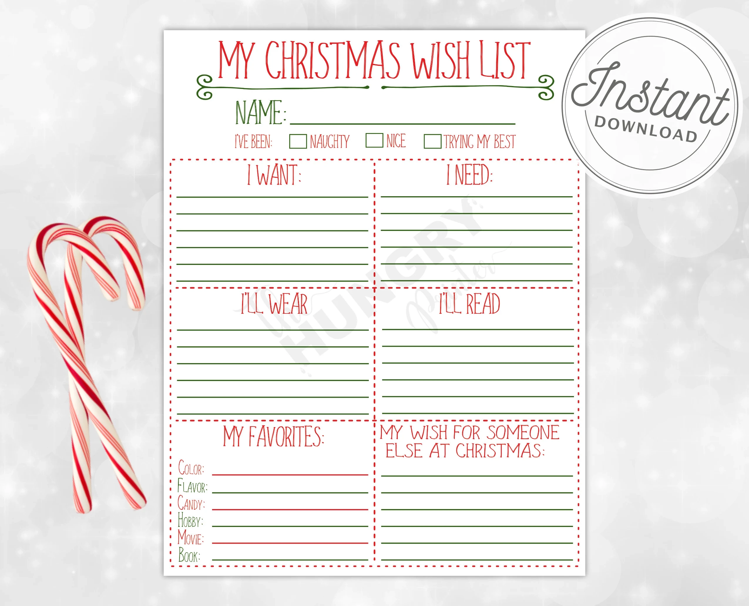 Cute Printable Wish List