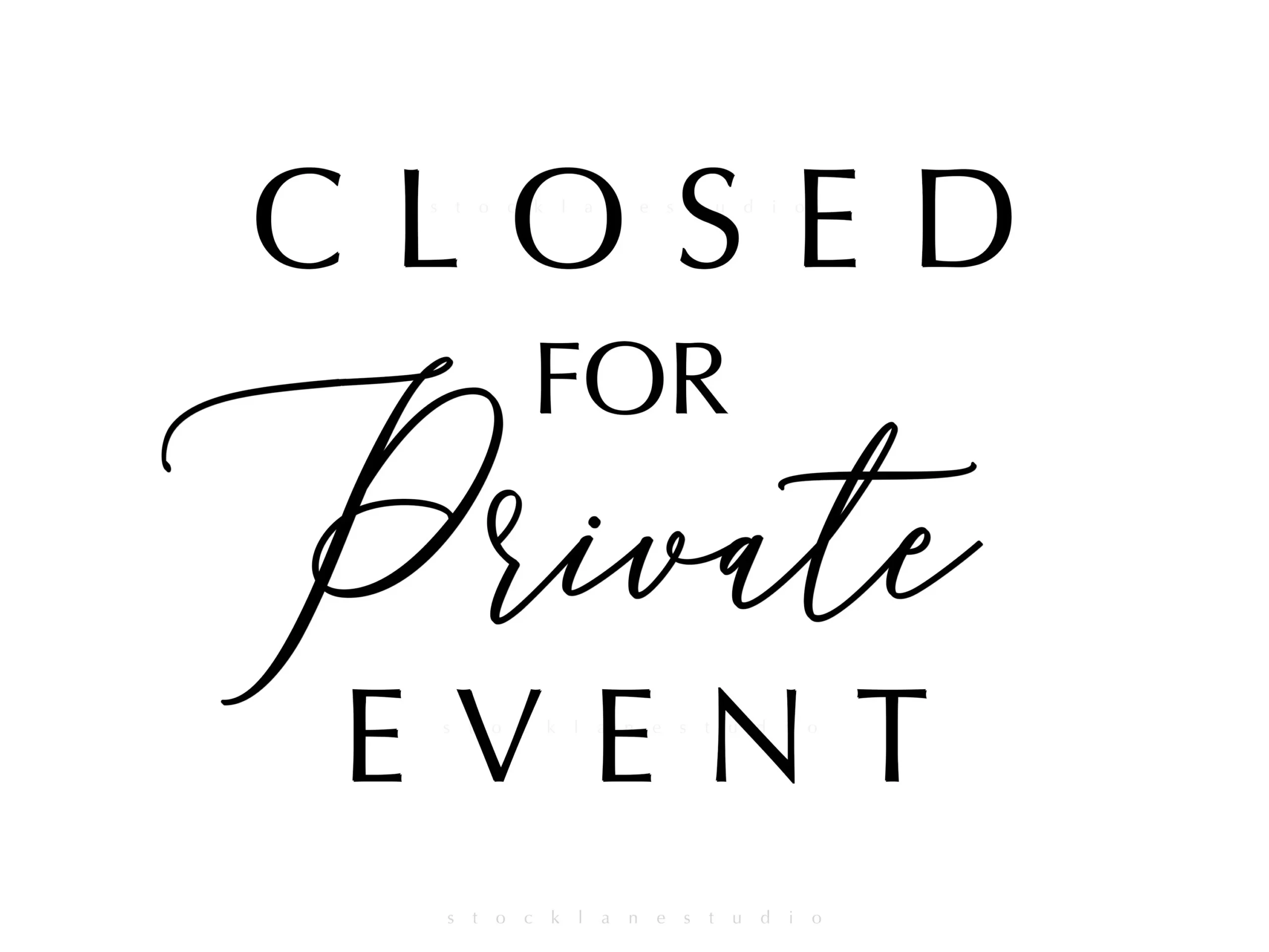 Printable Private Banquet Sign