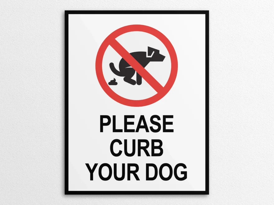 Printable Curb Your Dog Sign No Dog Pooping PDF PNG Etsy