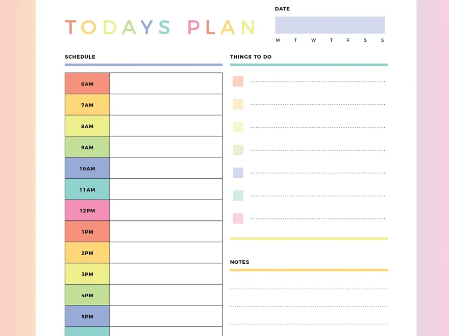 Printable Daily Planner For Kids Instant Download PDF A4 And US Letter Plan Print Land