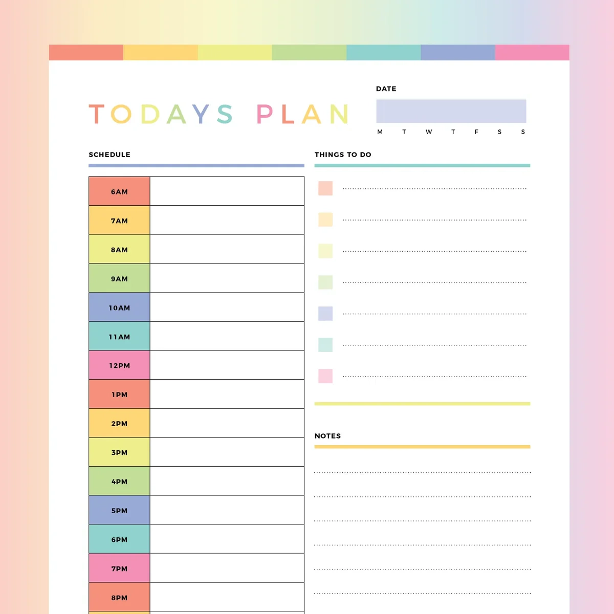 Printable Daily Planner For Kids Instant Download PDF A4 And US Letter Plan Print Land