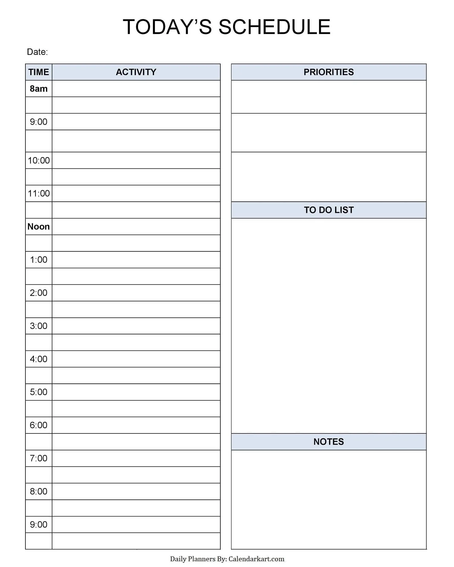 Daily To Do Planner Printable