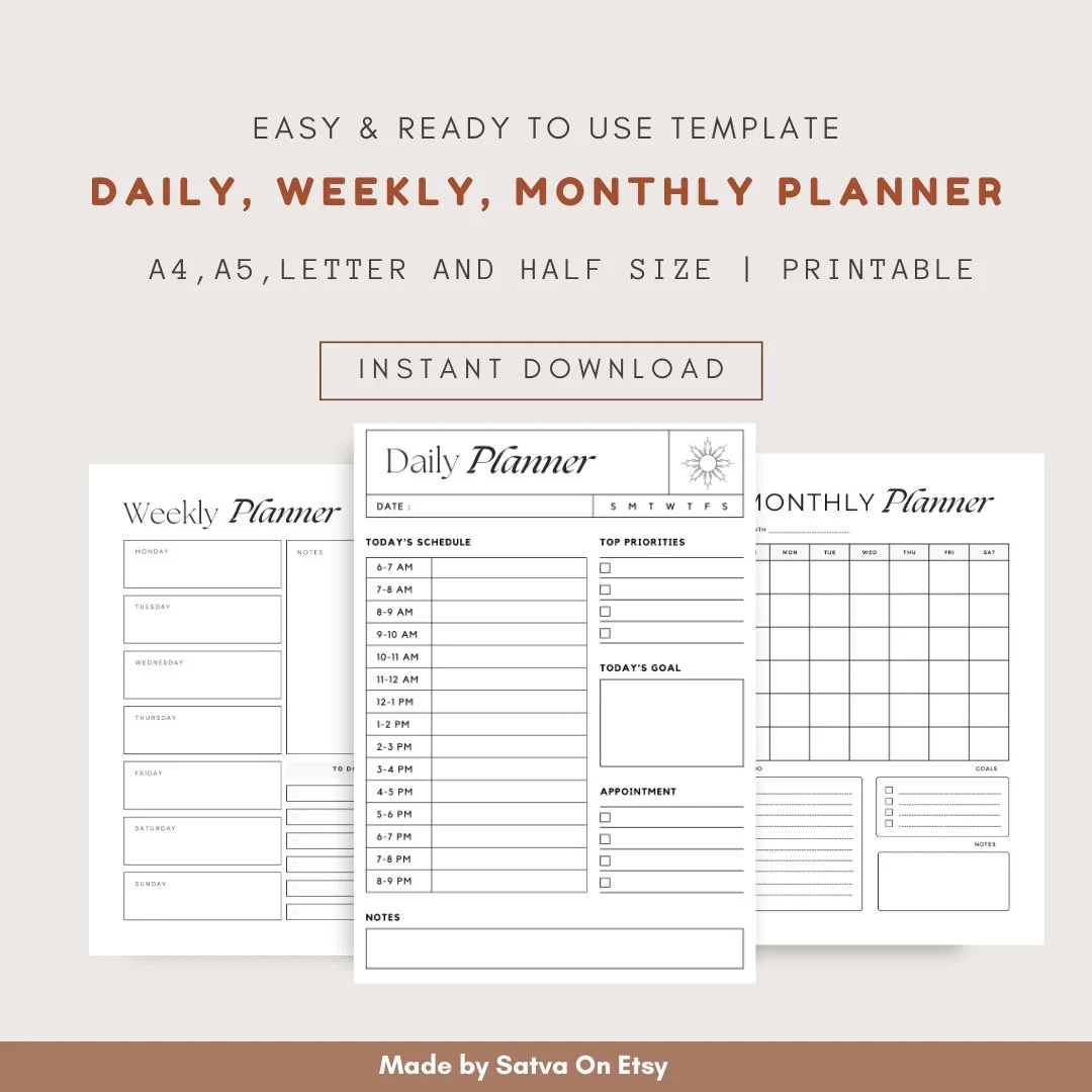 Planner Printable Photos For Etsy