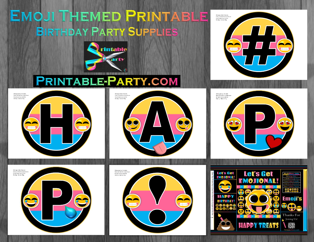 Party Sign Emoji Free Printables