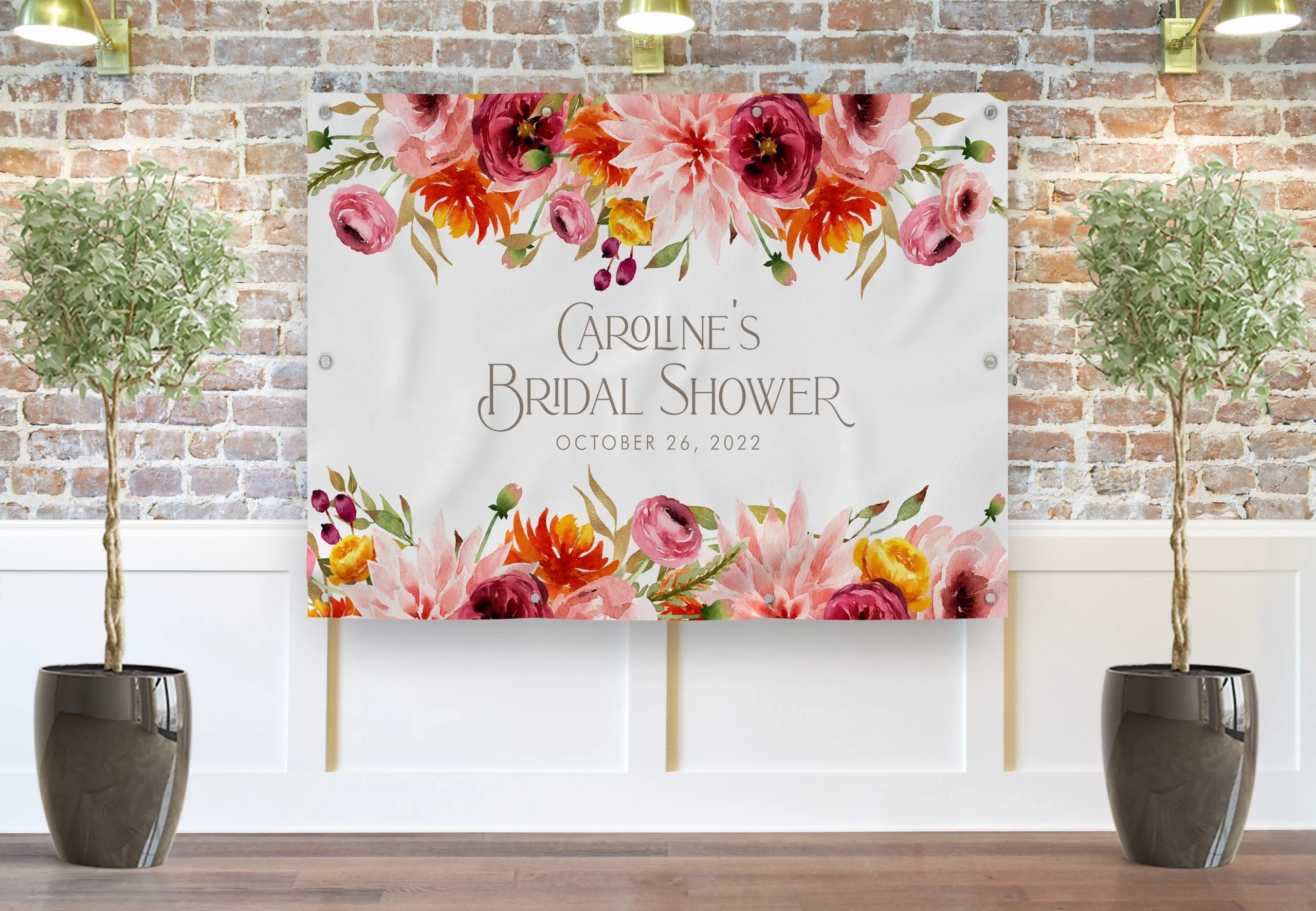 Printable Fall Floral Bridal Shower Backdrop 4 X 6 Anna Ivey Design Co