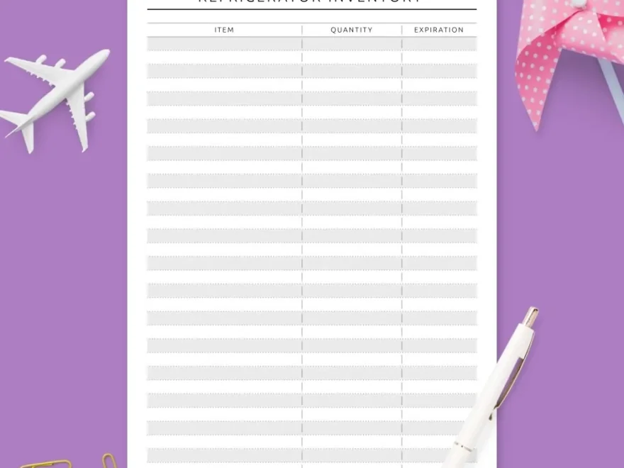 Printable Food Inventory Templates Download PDF