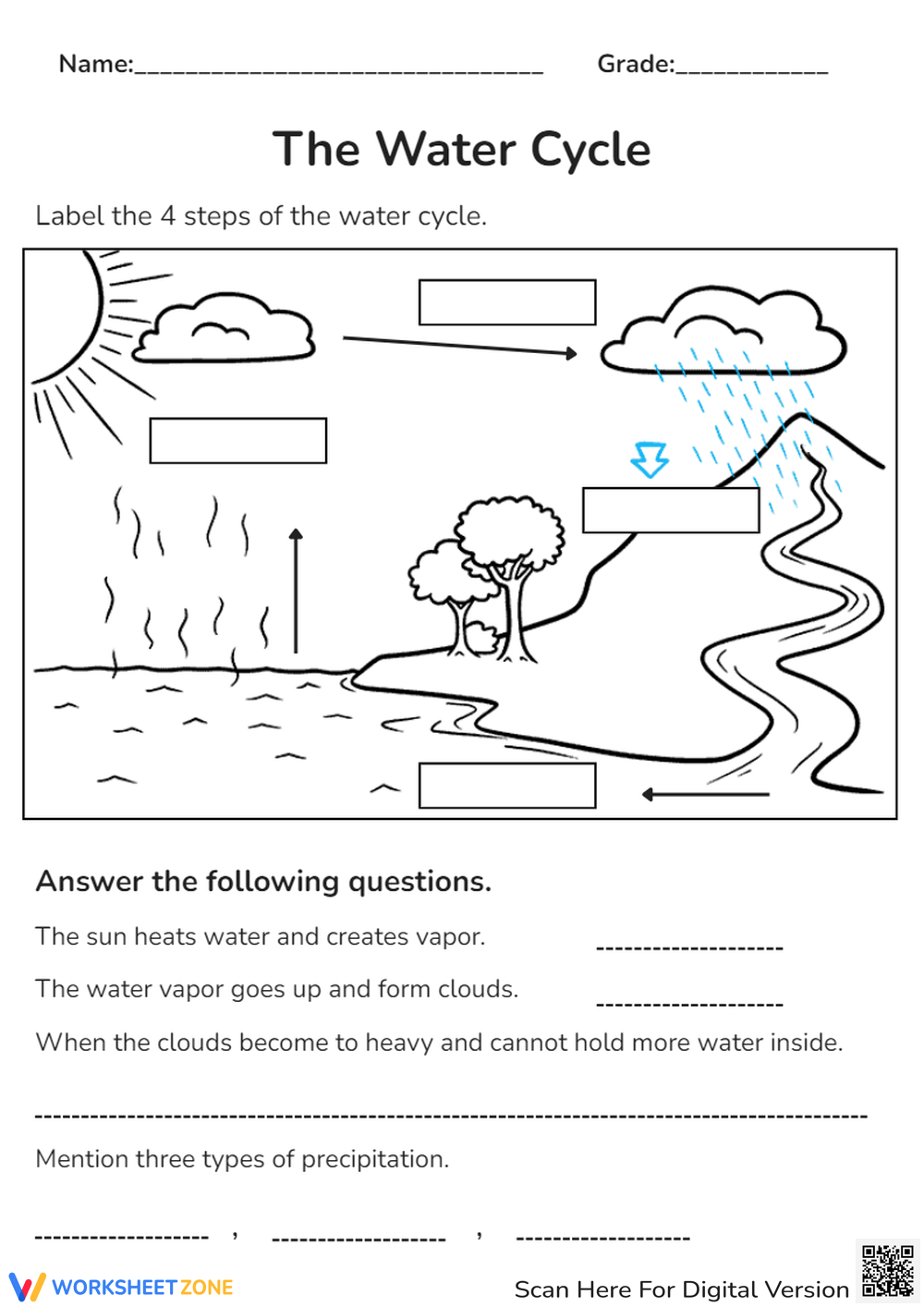 Water Cycle Quiz Printable