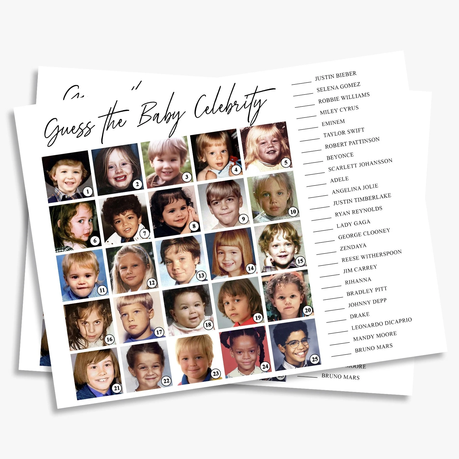 Printable Guess The Celebrity Picture Quiz Hotsell