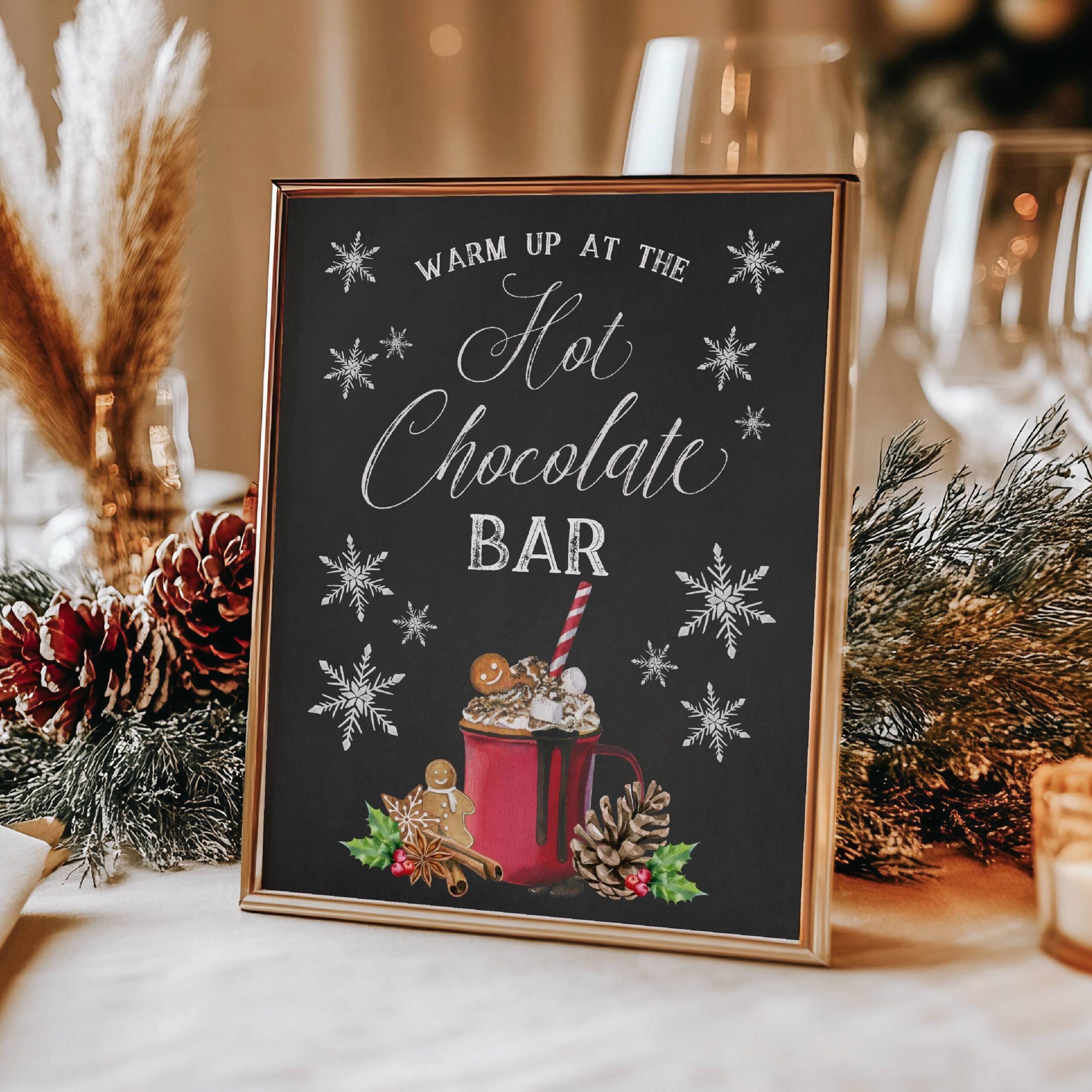 Christmas Hot Cocoa Chalkboard Sign Printables