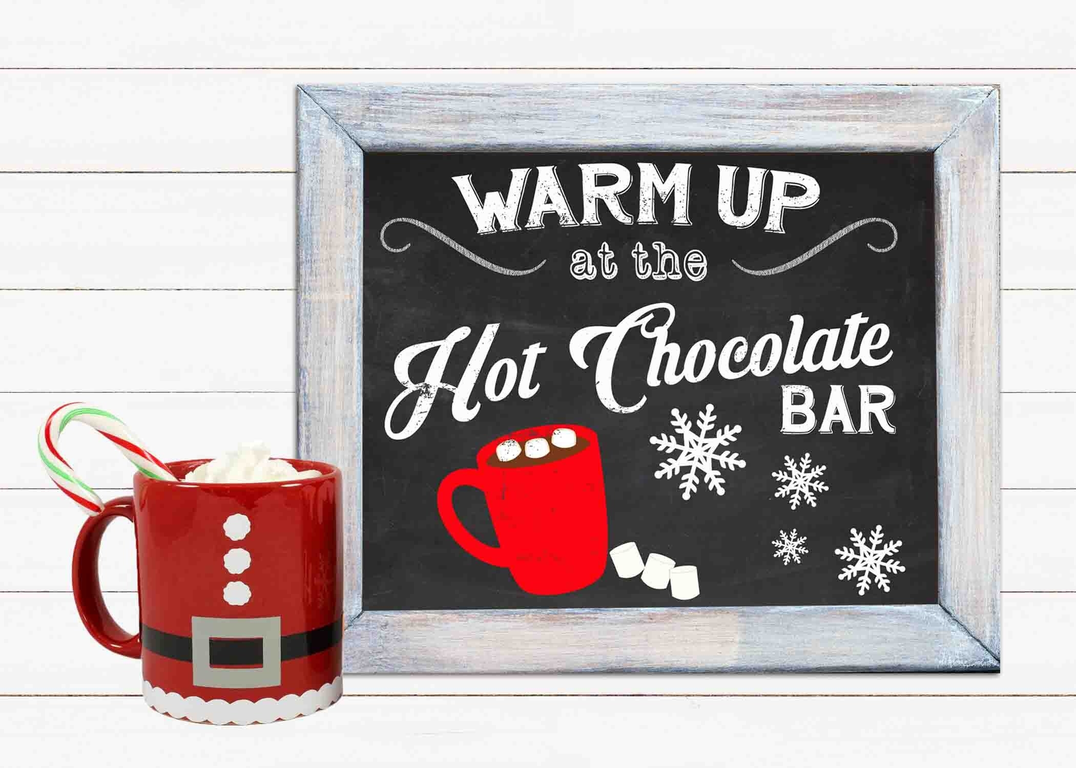 PRINTABLE HOT COCOA Bar Sign Hot Chocolate Bar Sign Christmas Party Sign Chalkboard Hot Cocoa Print Diy Christmas Decor Coffee Bar Etsy