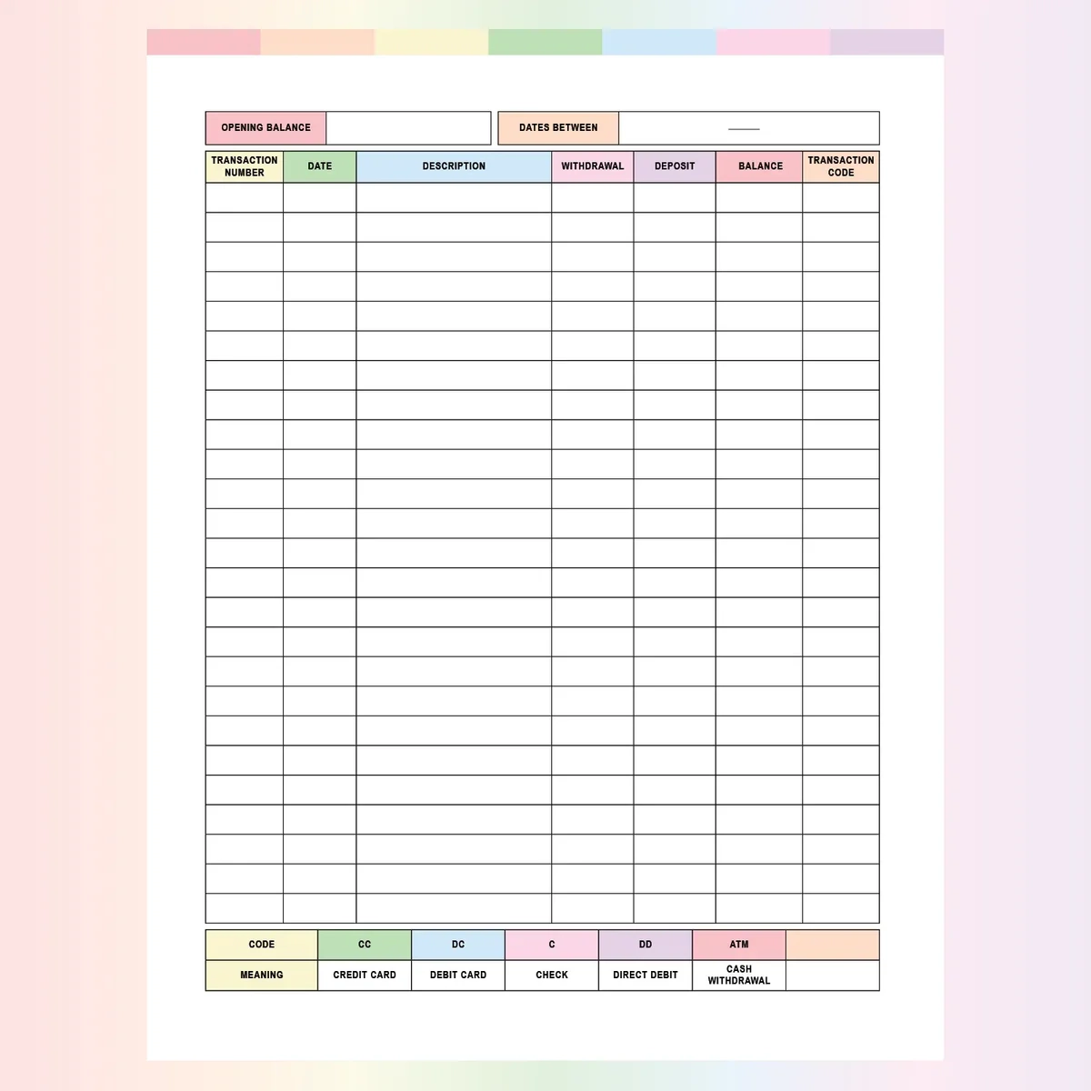 Free Printable Balance Sheet For Kids