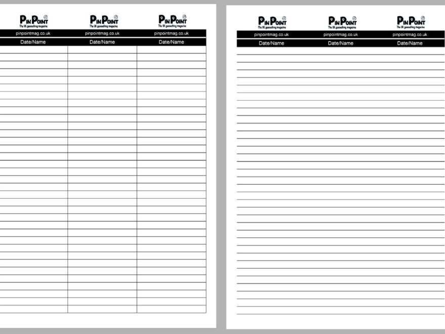 Printable Log Sheets PinPoint Magazine