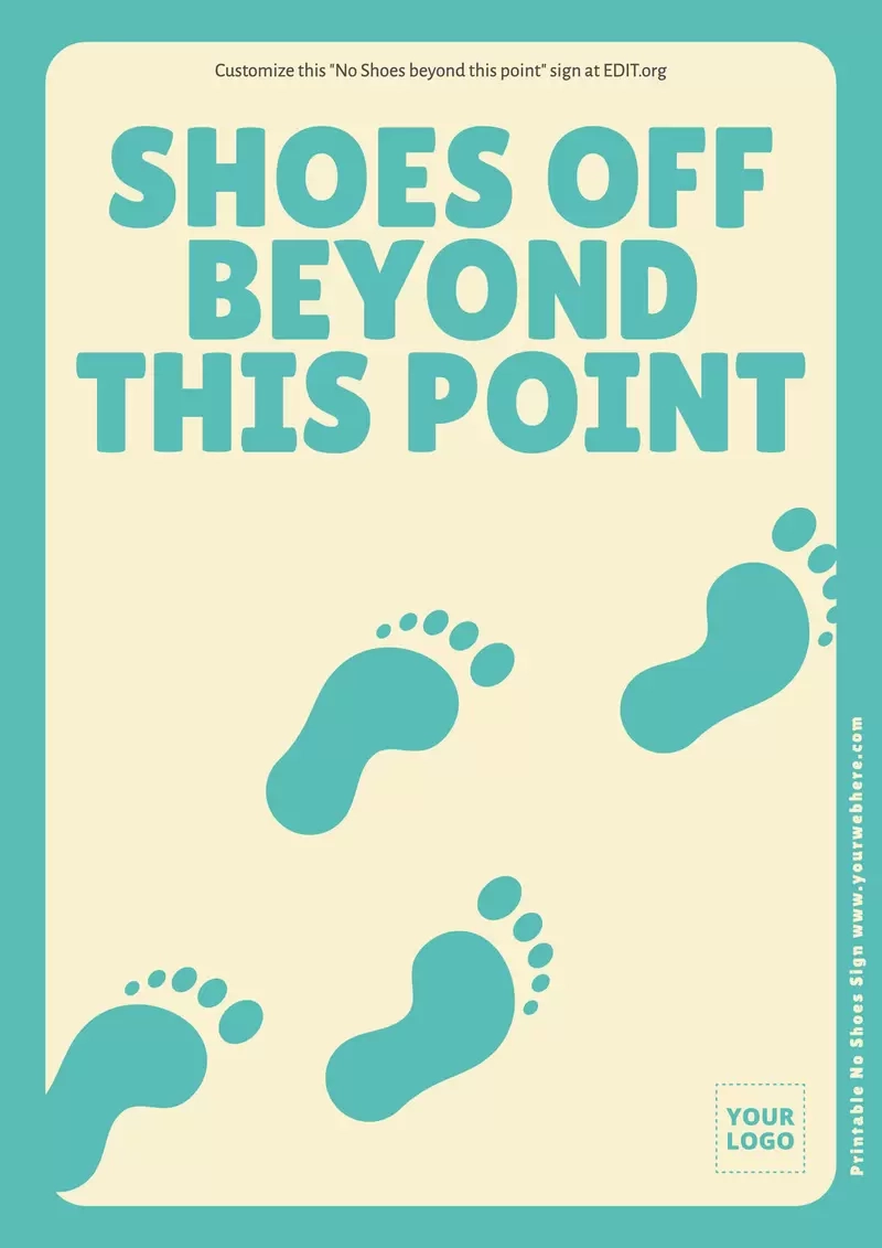Printable No Shoes Sign Templates Printable No Shoes Sign Templates