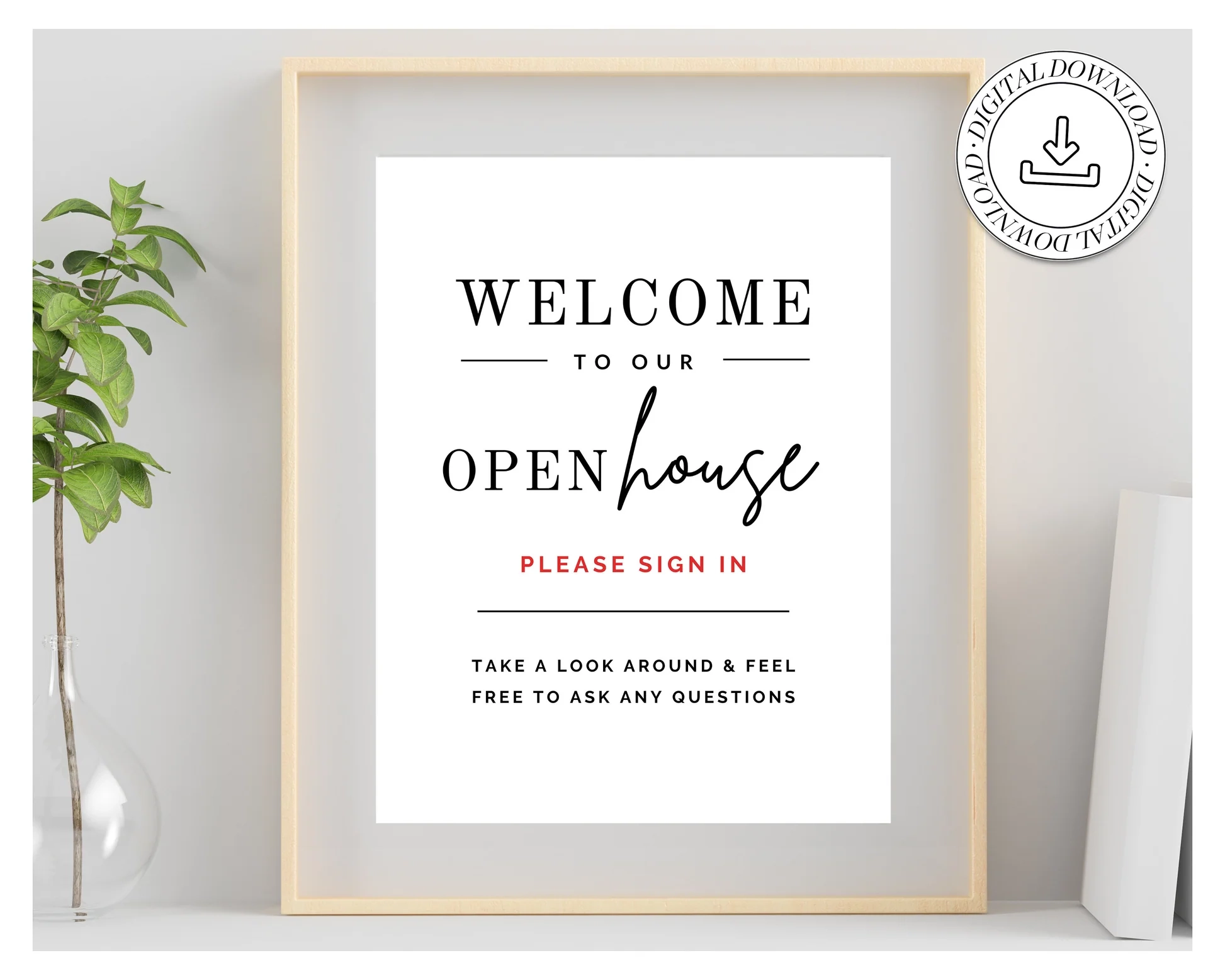 Printable Open House Real Estate Welcome Sign Agent Site Shop