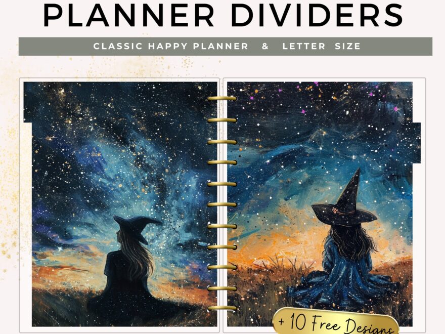 Printable Planner Dividers For The Happy Planner Witch Dashboard Classic Happy Planner Letter Zodiac Planner For Planners Journals Etsy