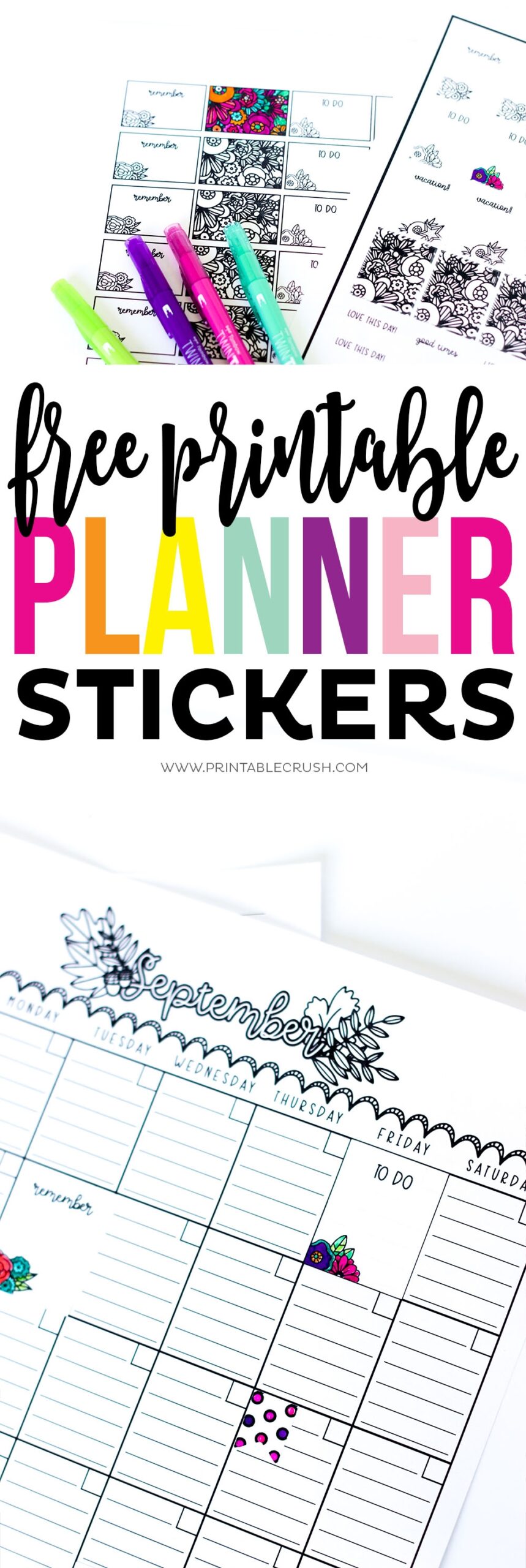 Planner Die Cut Free Printable