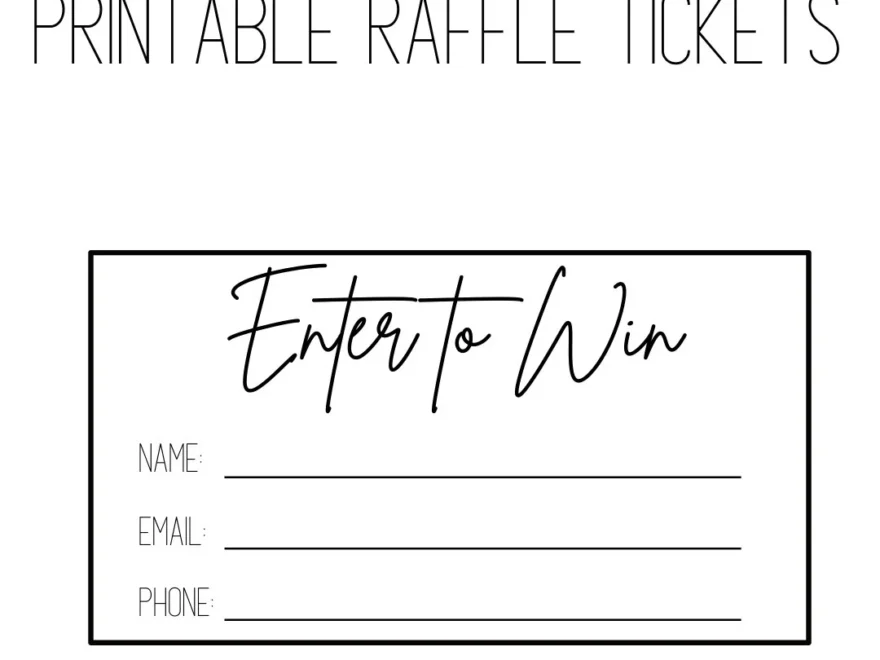 Printable Raffle Ticket Raffle Tickets Printable enter To Win Printable Instant Download Simple Raffle Ticket Etsy