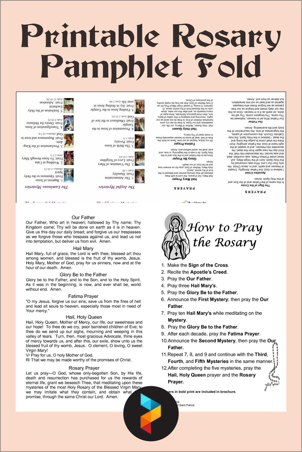 Pocket Rosary Guide Printable
