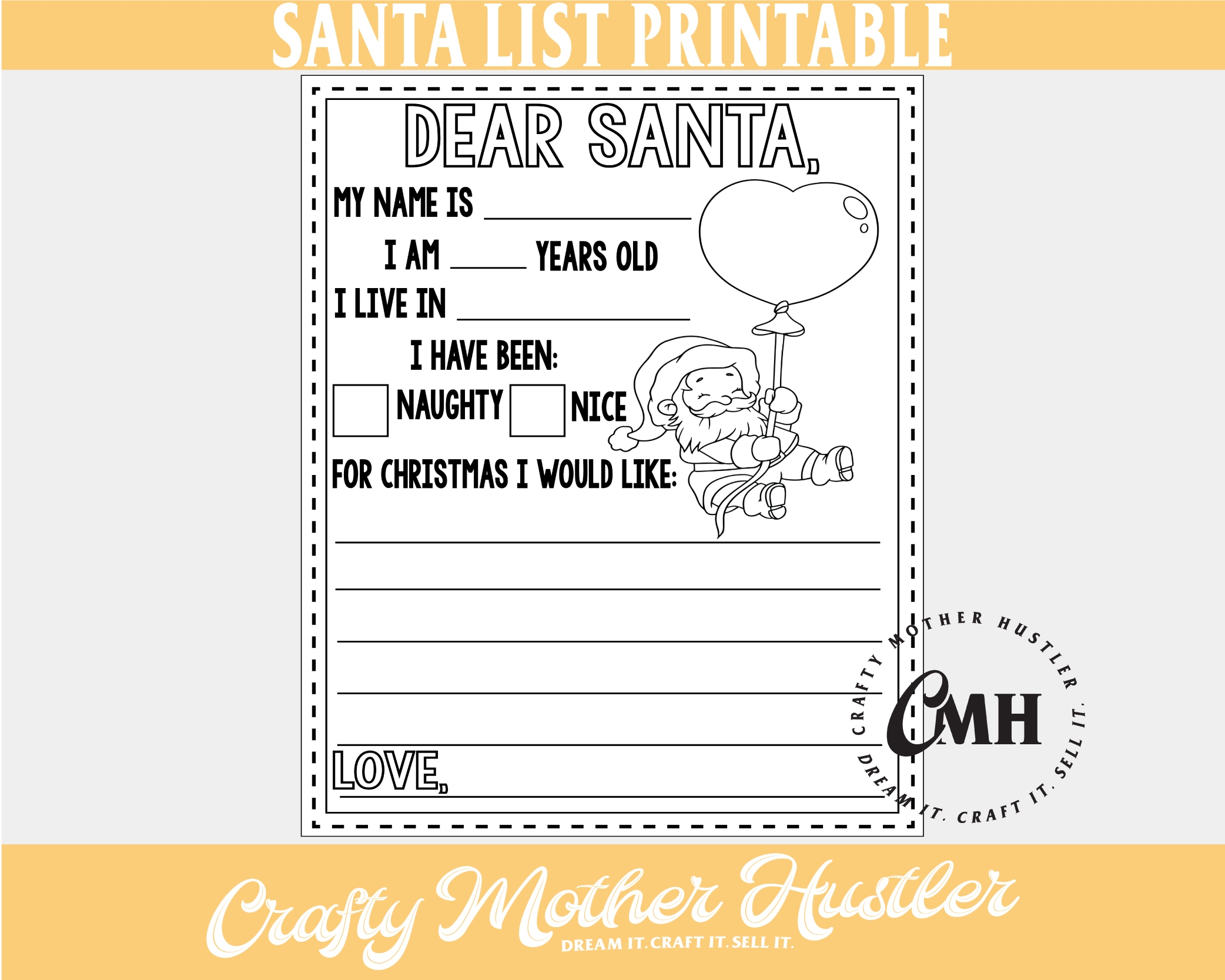 Printable Christmas List Coloring Page Printable Christmas List Coloring Page