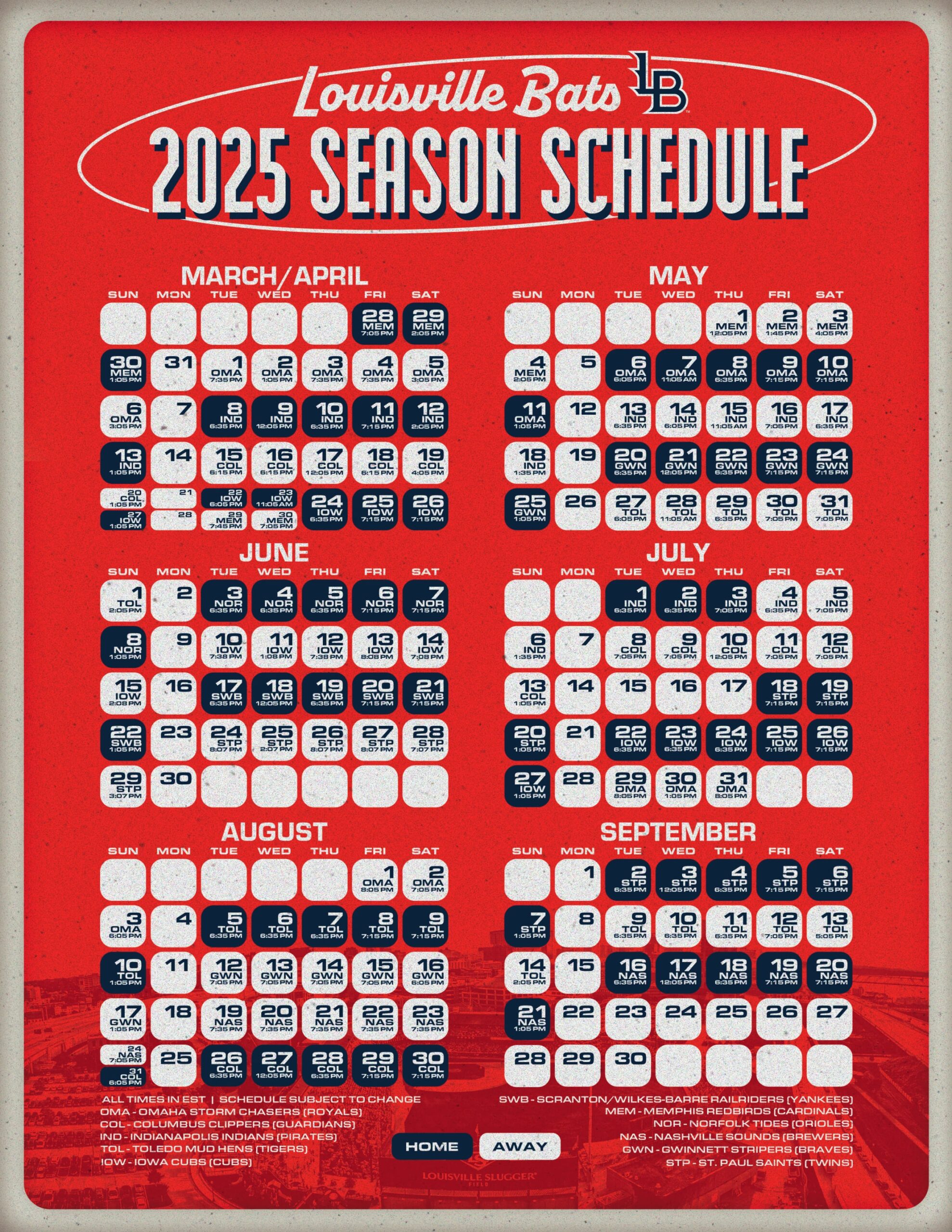Printable Schedule Bats