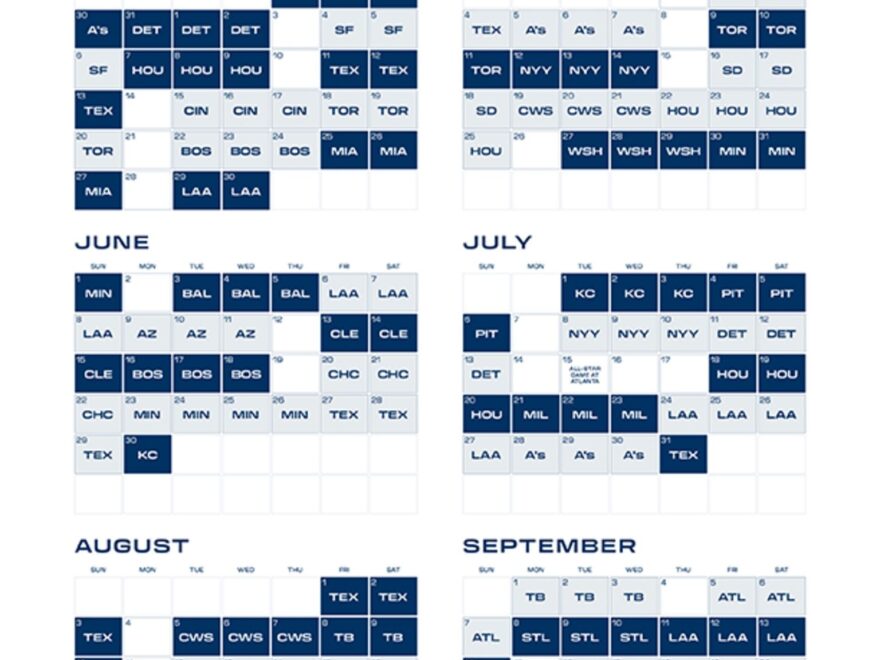 Printable Schedule Seattle Mariners