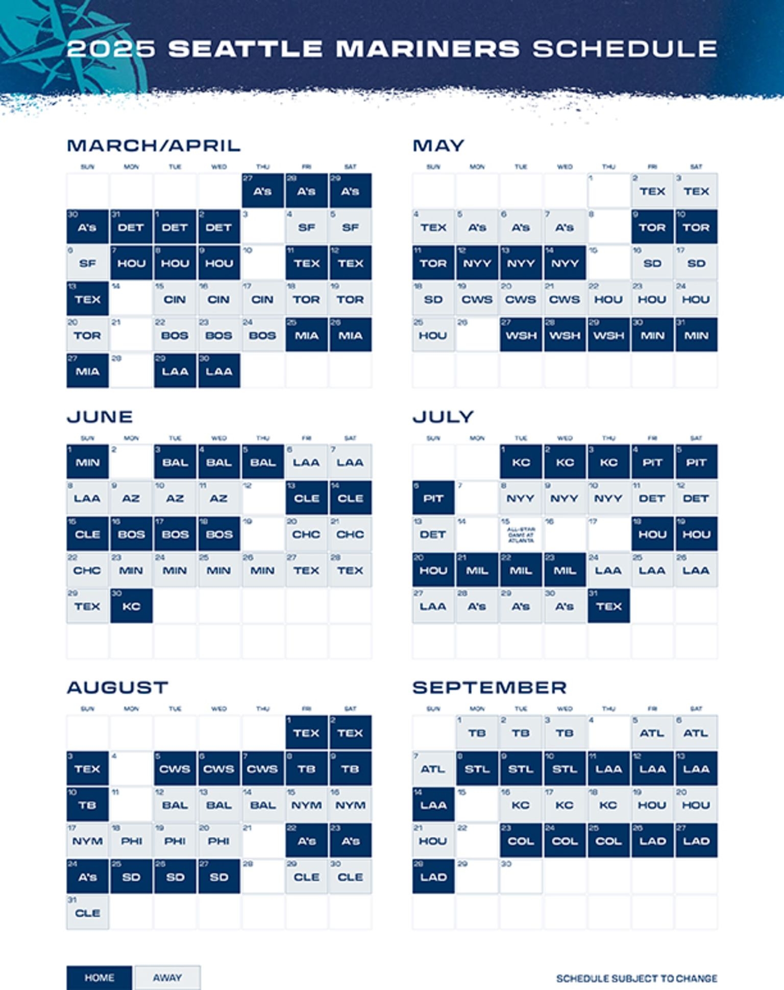 Printable Schedule Seattle Mariners Printable Schedule Seattle Mariners