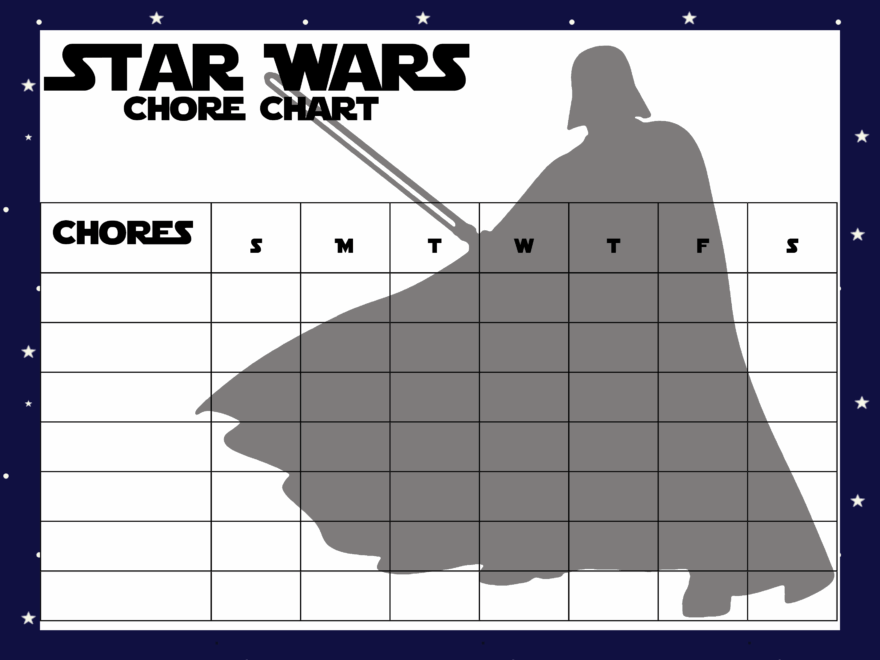 Printable Star Wars Chore Charts Clever Pink Pirate
