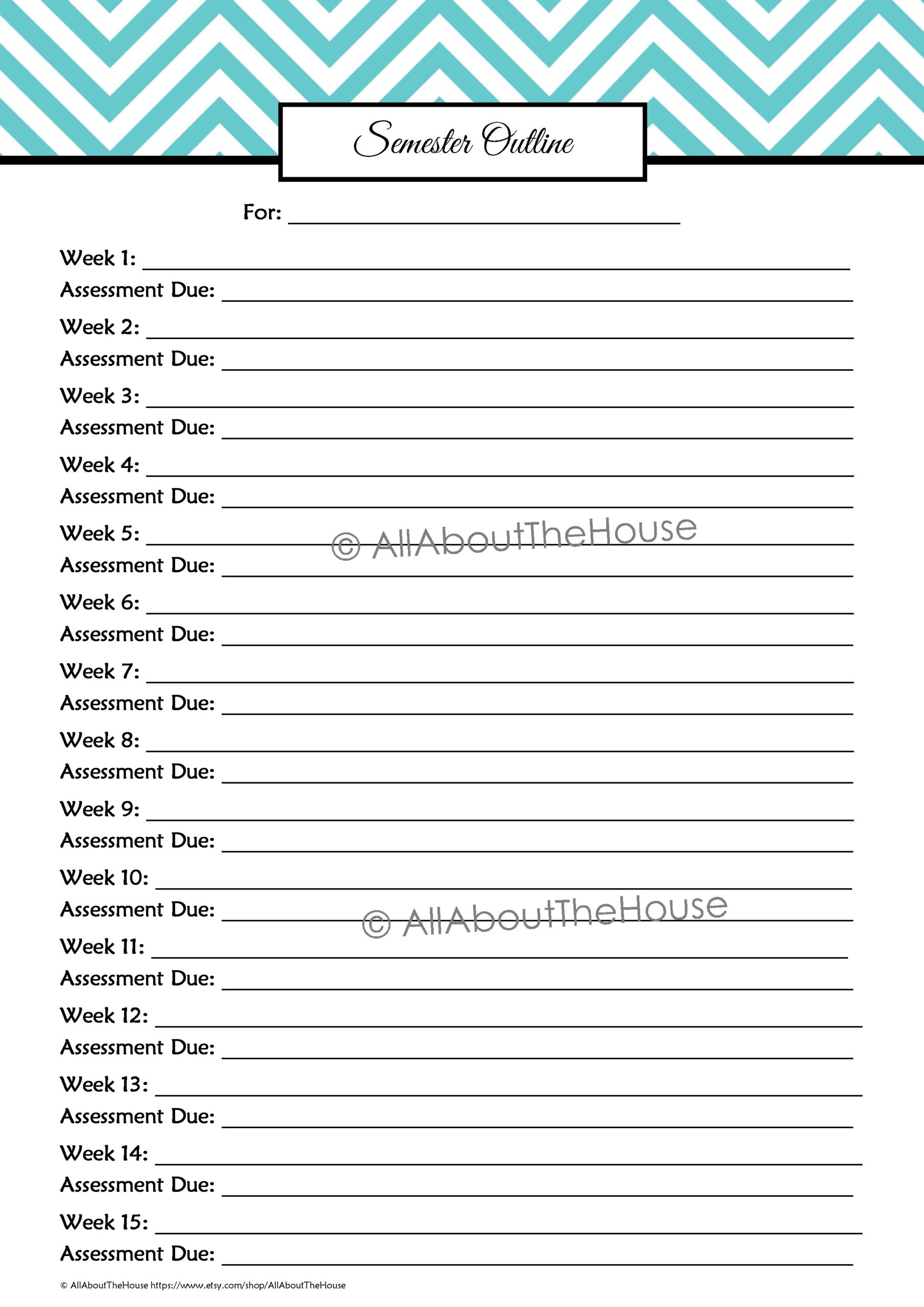 Free Academic Planner Semester Printables