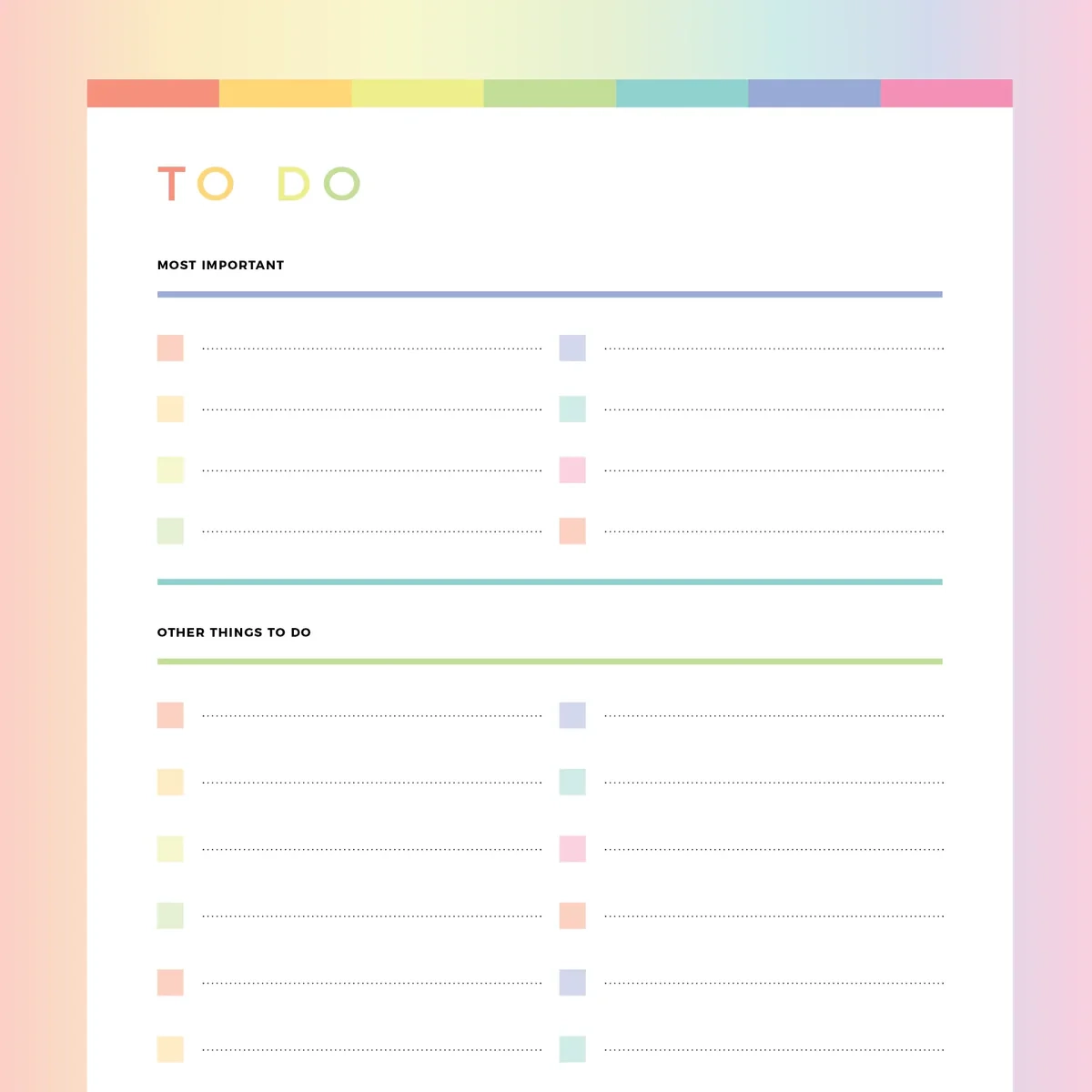 To Do List Printable Boys