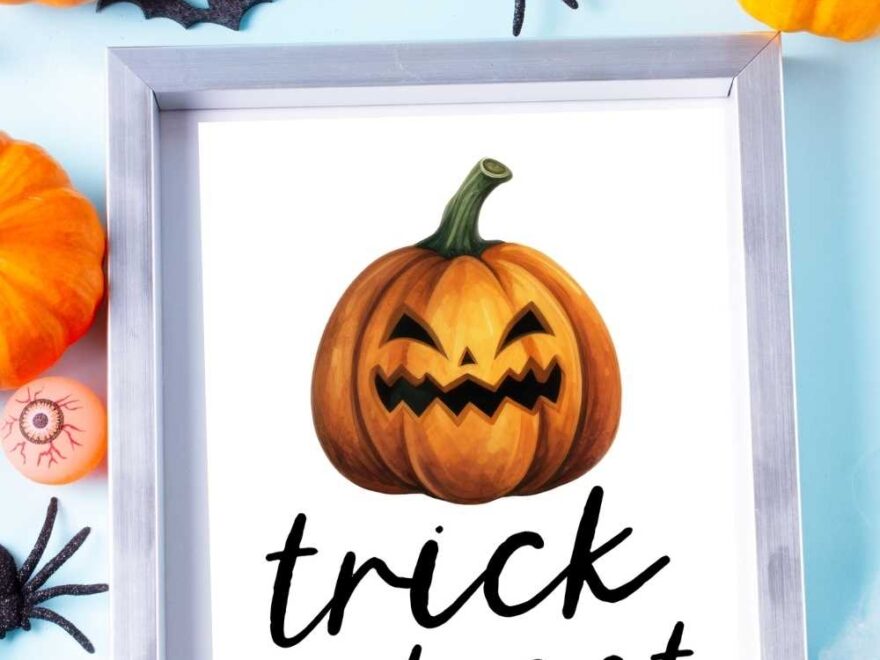 Printable Trick Or Treat Sign For Halloween
