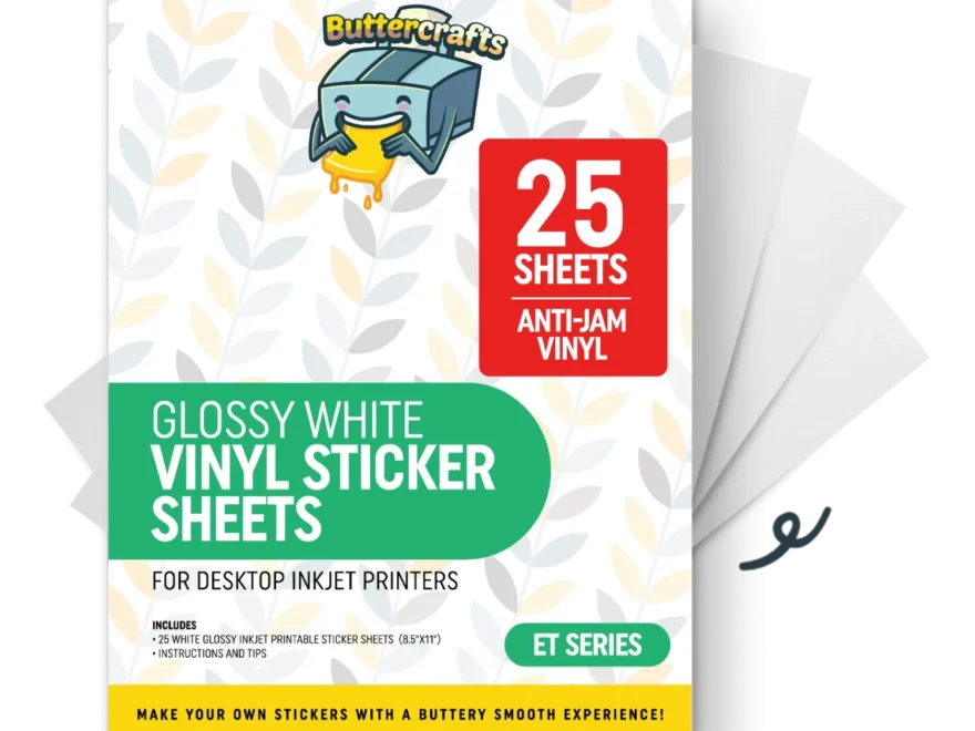 Printable Vinyl For Inkjet Printer Glossy White Buttercrafts