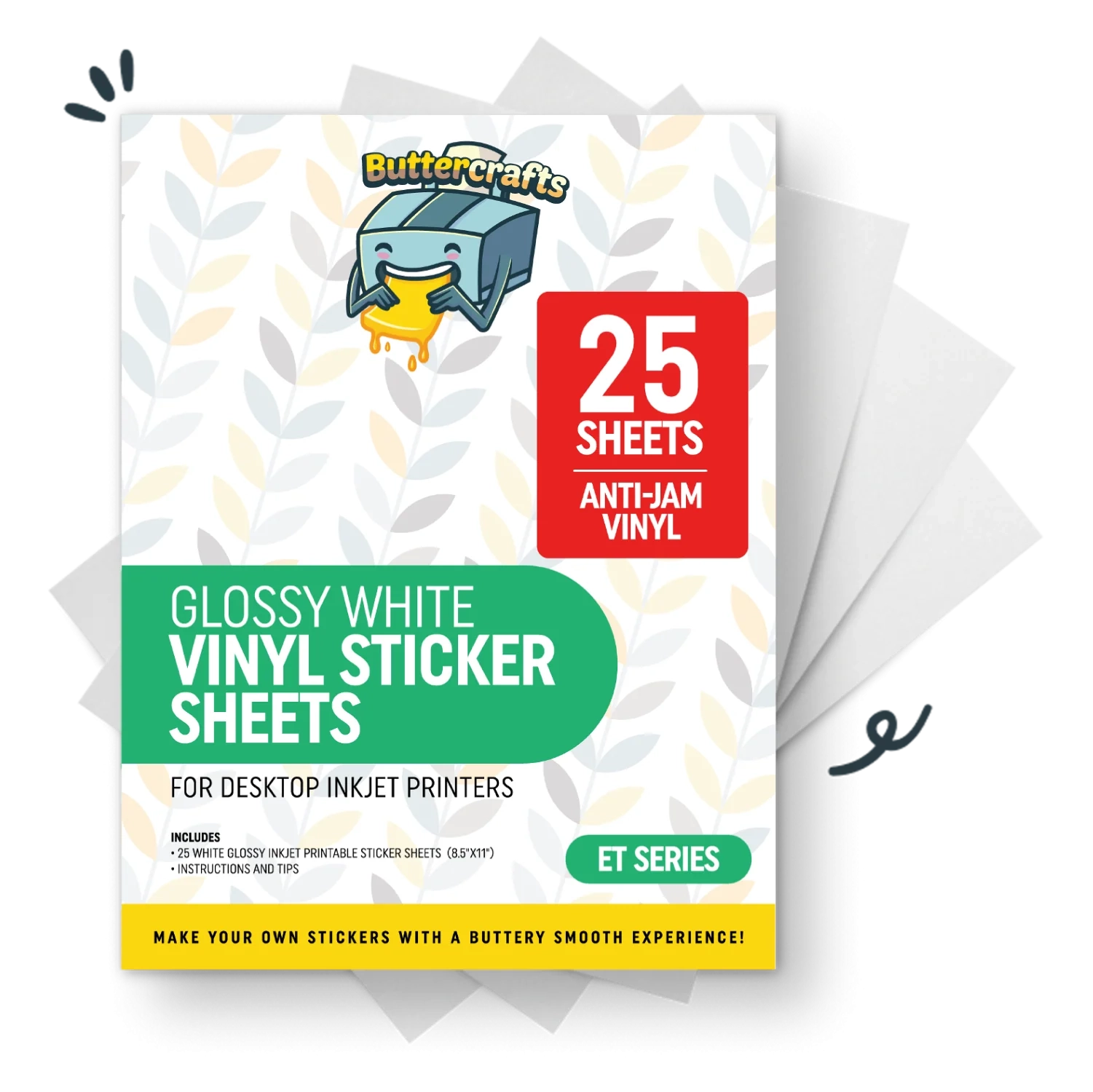 Printable Vinyl For Inkjet Printer Glossy White Buttercrafts