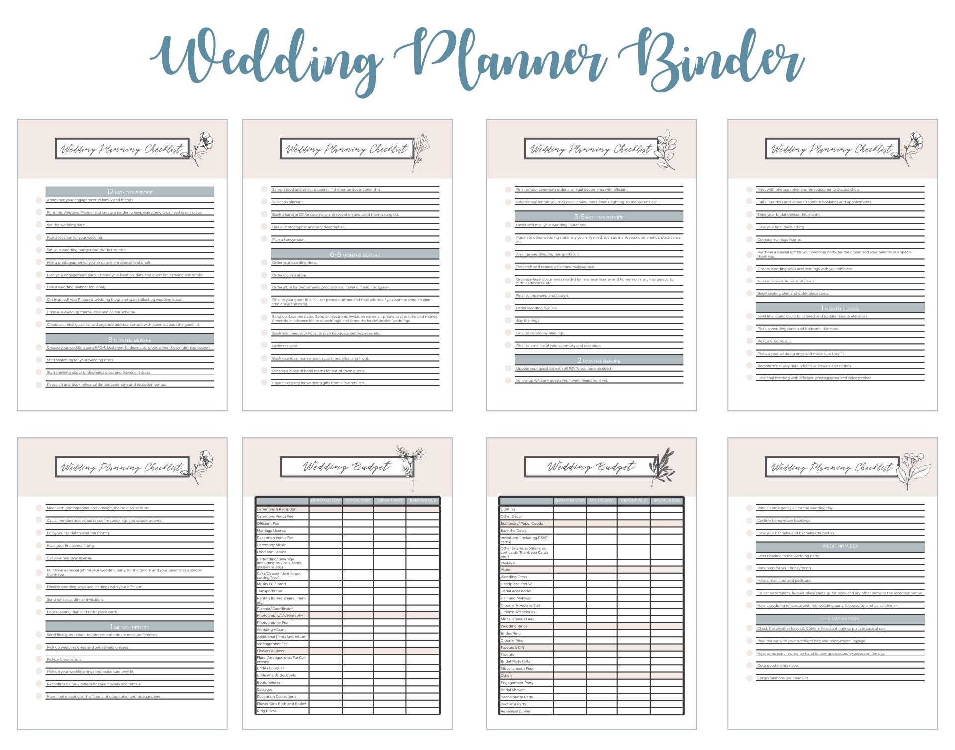 Printable Wedding Planner Free Printables Worksheets Library