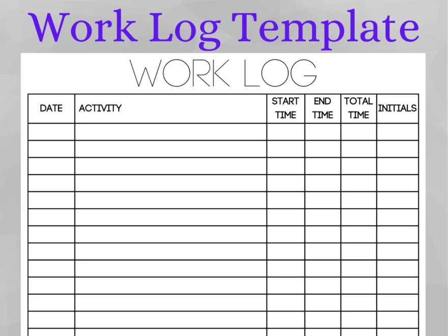 Printable Work Time Log And Tracker Activity Hours Log Printable Digital Download Working Hours Log Activity Tracker For Work Etsy