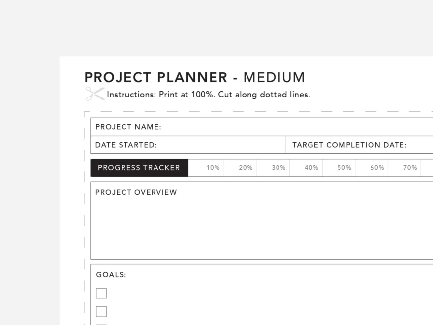 Project Planner Printable PDF Free Printable Passion Planner