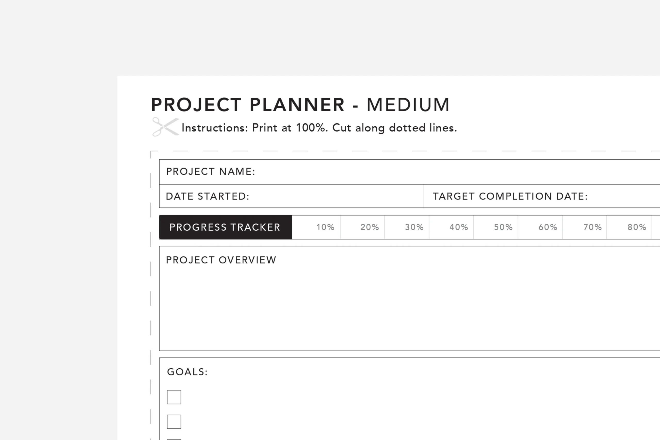 Project Planner Printable PDF Free Printable Passion Planner