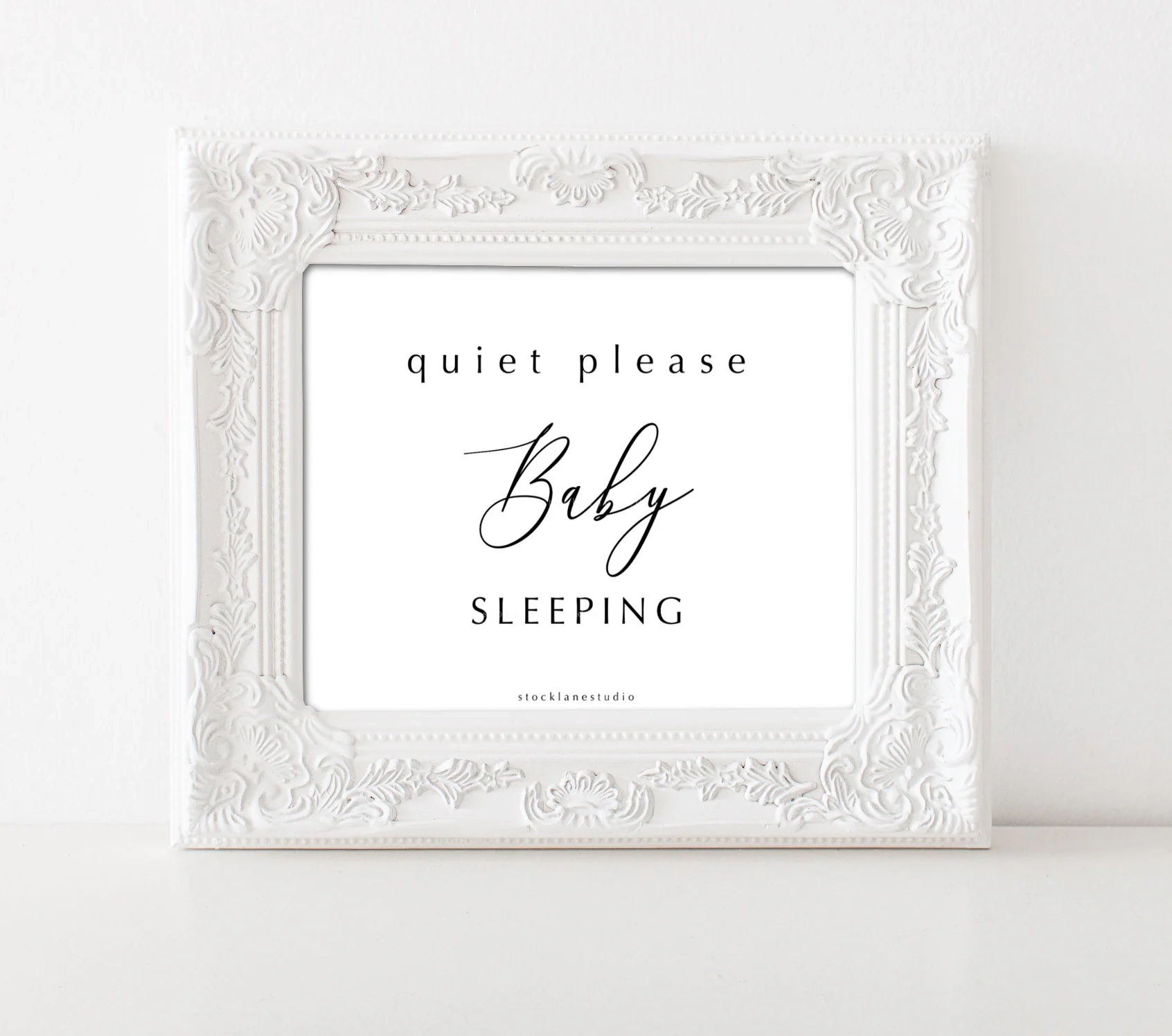 Quiet Please Baby Sleeping Sign Nursery Decor JPG PDF Digital Download Etsy