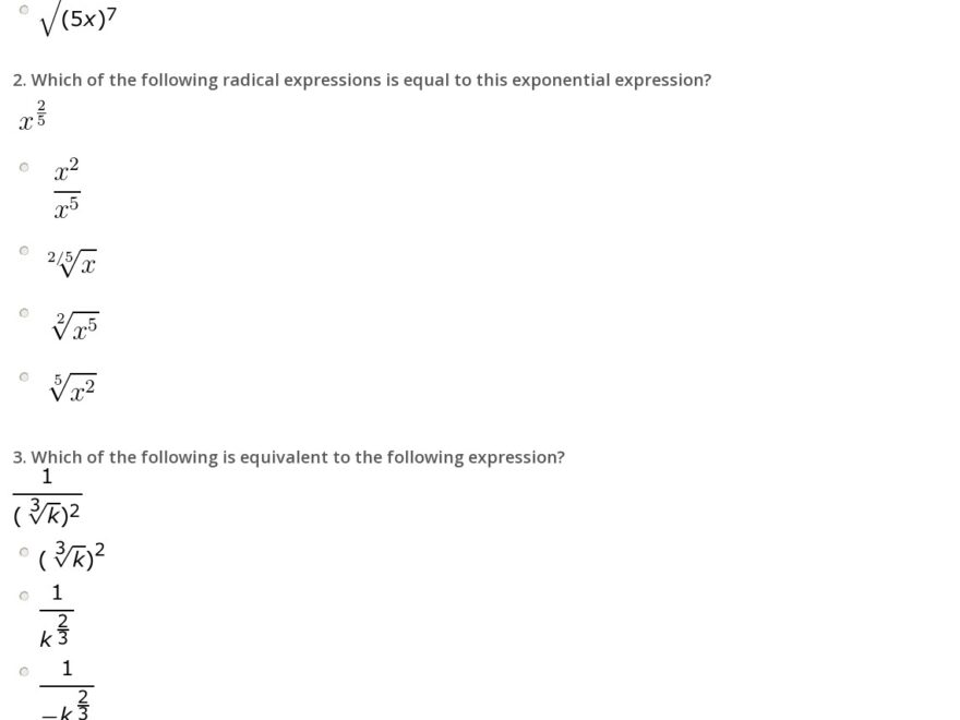 Quiz Worksheet Rational Exponents Study