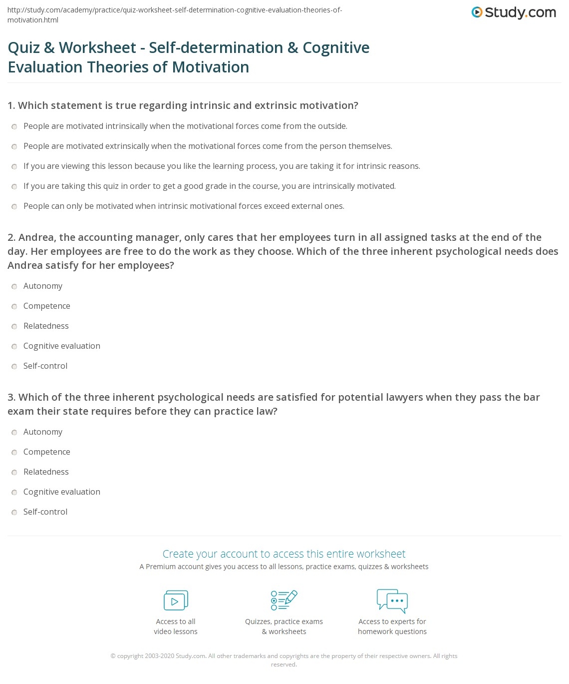 Free Printable Self Motivation Quiz