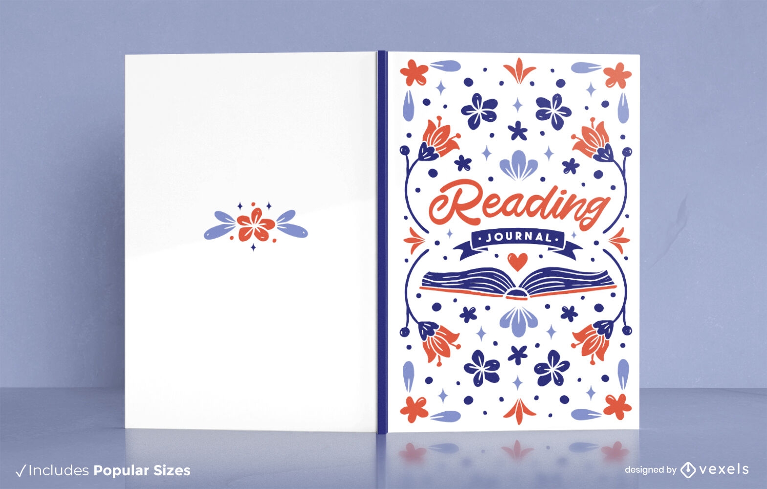Reading Journal Book Cover Design Vector Download