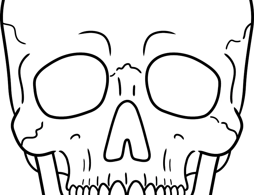 Realistic Skull Coloring Page Easy Drawing Guides
