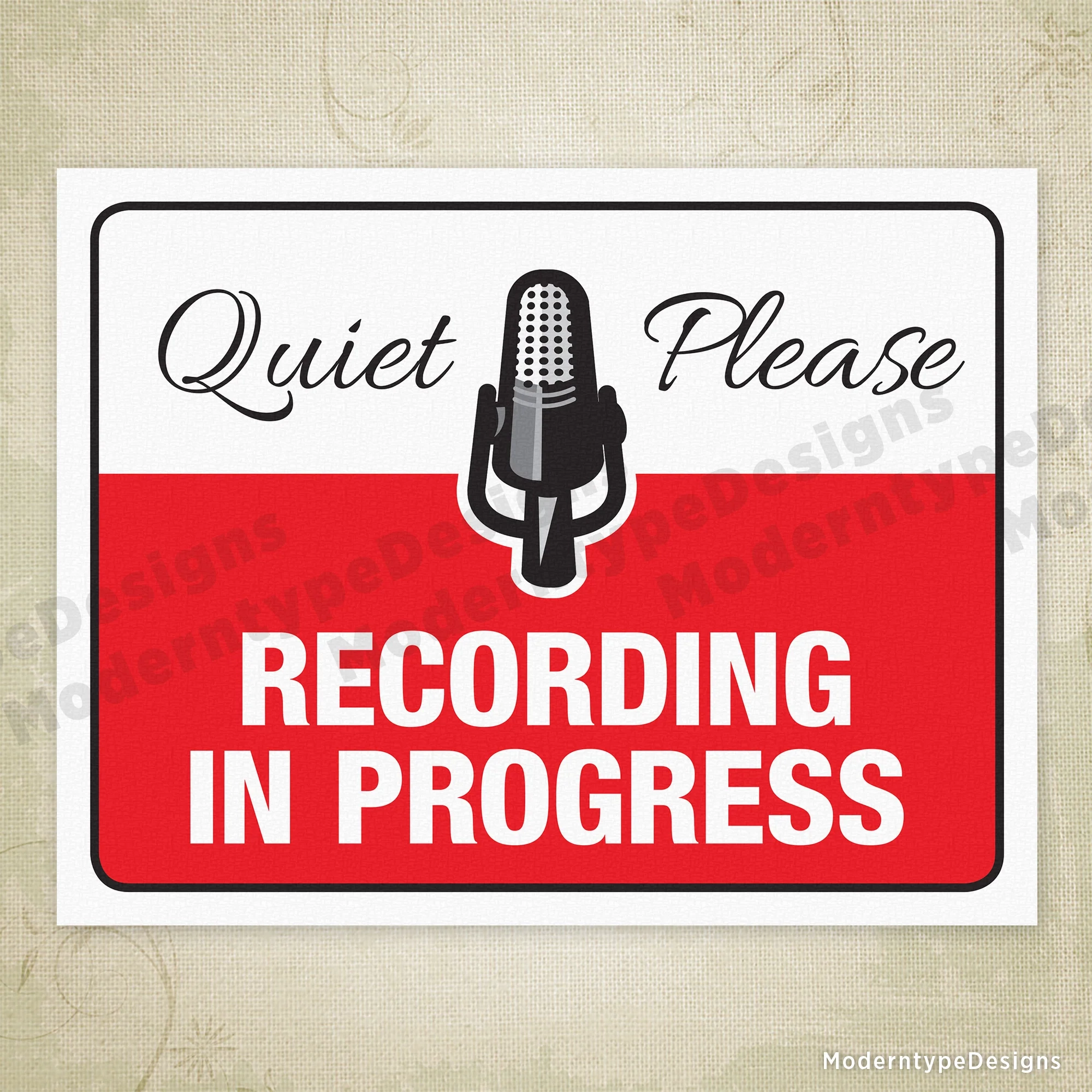 Recording In Progress Printable Sign