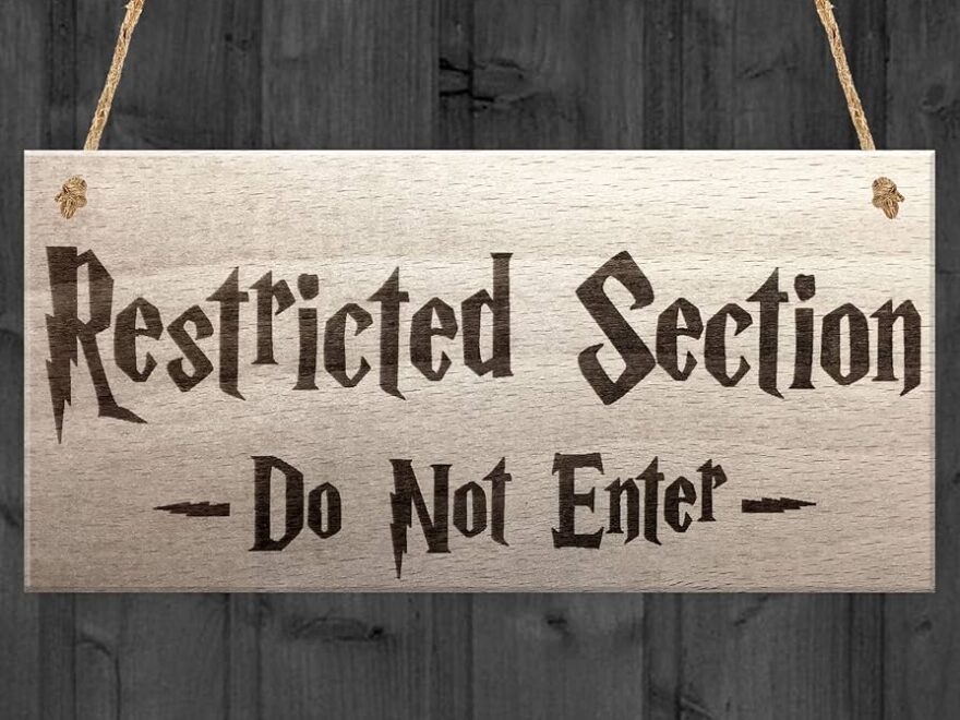Red Ocean Restricted Section Do Not Enter Wizardry Hanging Plaque Magic Gift Sign Amazon co uk Stationery Office Supplies