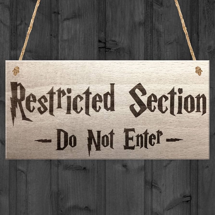 Red Ocean Restricted Section Do Not Enter Wizardry Hanging Plaque Magic Gift Sign Amazon co uk Stationery Office Supplies