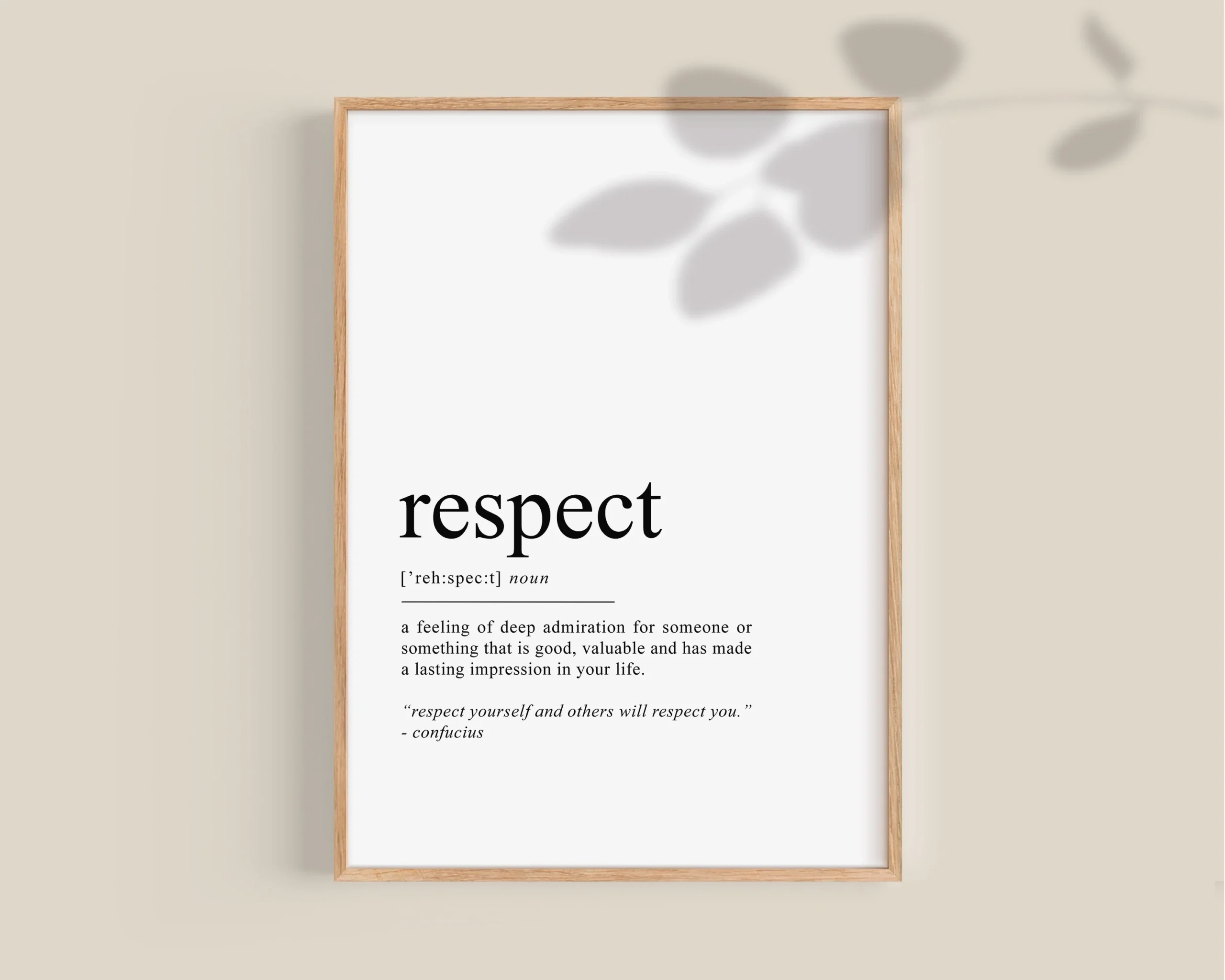 Respect Definition Print Respect Quote Office Wall Art Classroom Prints Inspirational Poster Affirmations Printable Etsy