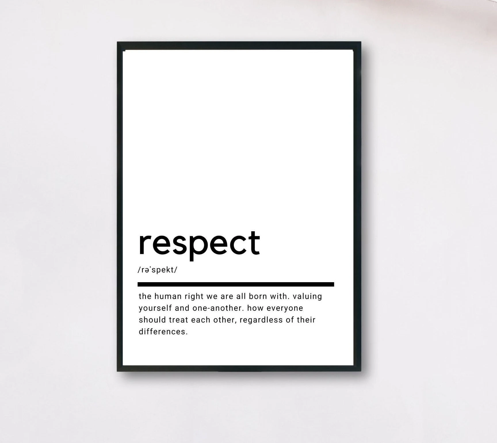 Respect Definition Printable Wall Art Respect Poster Respect Quote Respect Printable Respect Gift Respect Wall Art Wall Decor Etsy
