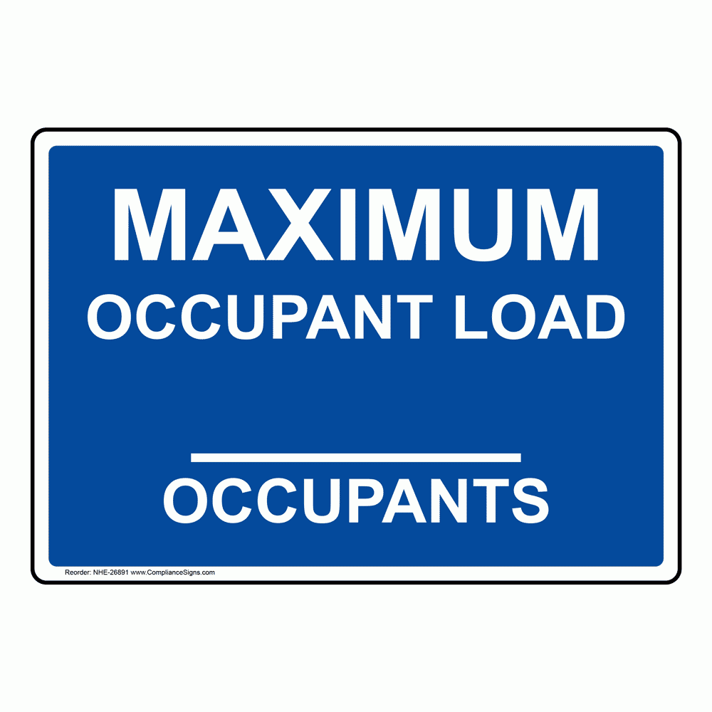 Restaurant Hospitality Sign Maximum Occupant Load Occupants