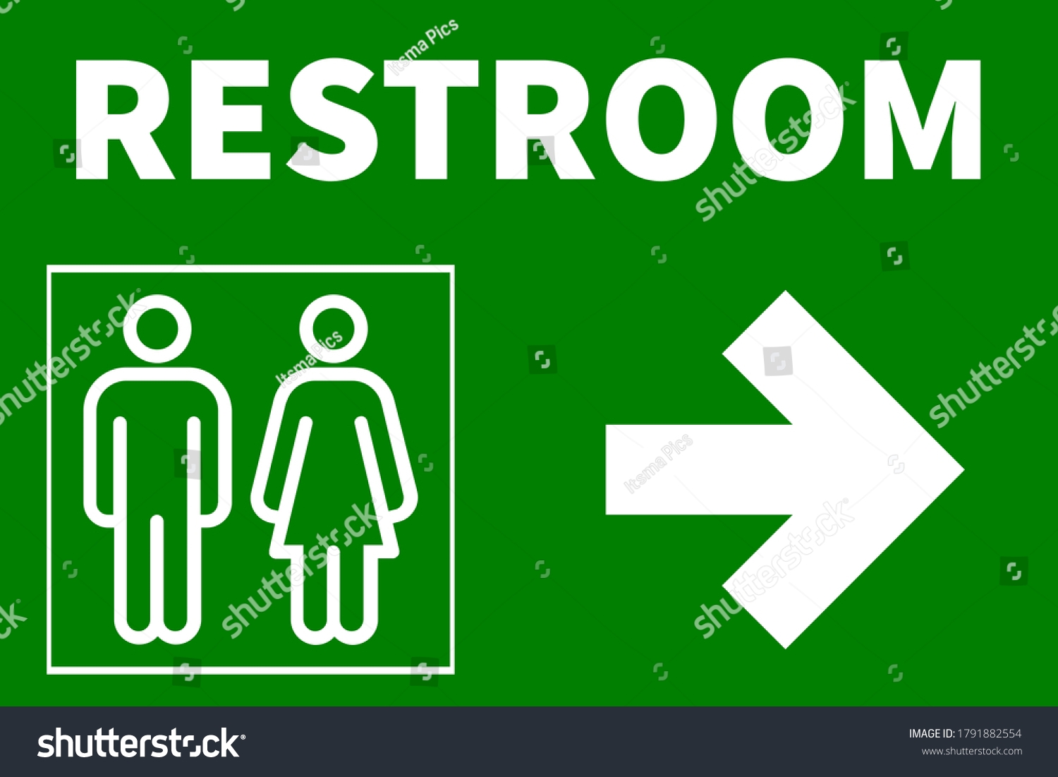 Bathroom Sign Right Arrow Printable