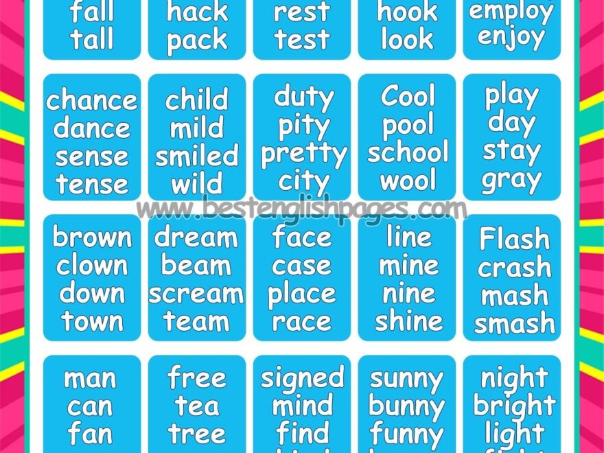 Rhyming Words List